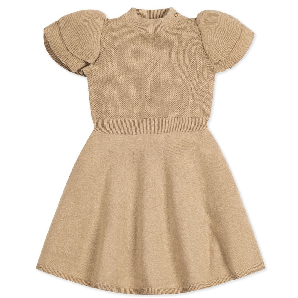 Hope & Henry Flutter Sleeve Sweater Dress, Infant Girls 18-24mos, Camel